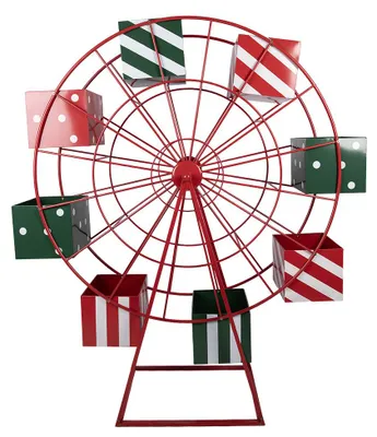 Image de Clayre & Eef Décoration de Noël Grande roue Rouge Métal