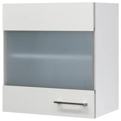 Produktbild von Flex Well Hängeschrank mit Glastür Varo BxTxH 50 x 32 x 54,8 cm weiß matt zerlegt Anschlag reversibel 00010993