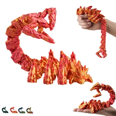 Obrázok produktu pre Škorpión pohyblivá figúrka 3D tlač, ohybný škorpión print-in-place, 14 cm – Červeno-zlatá