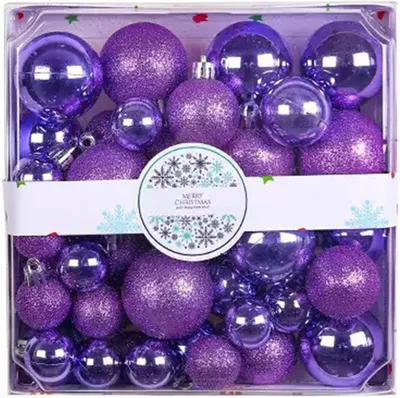 Produktbild von 44 Stück Weihnachtskugeln, Ornamente, bruchsichere Kunststoffkugeln, Weihnachtsbaum-Hängedekoration für Feiertagspartys, Hochzeitsdekoration