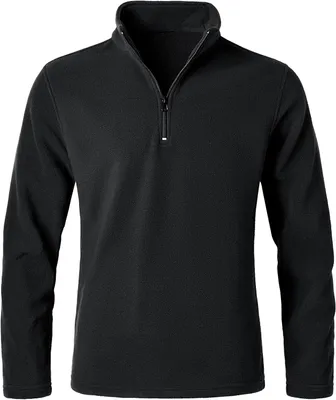 Produktbild von Herren Fleecejacke mit Reißverschluss und Stehkragen Troyer Bequem Warm Schwarz L