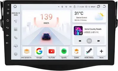 Zdjęcie produktu dla Radio samochodowe z Bluetooth i CarPlay do Toyoty RAV4 (2006–2012) – kompatybilne z Apple i Android – system stereo – system nawigacyjny – 4 GB pamięci RAM, 32 GB pamięci