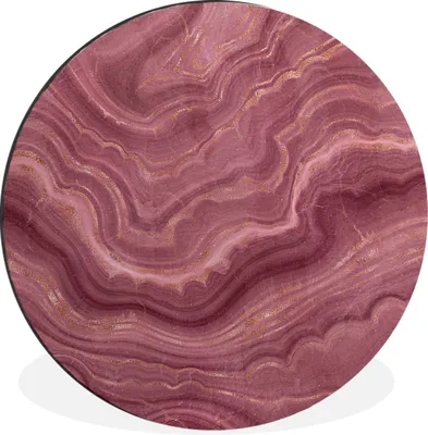 Produktbild von MuchoWow® Aluminium Wandkreis Rosa - Geode - Edelsteine - Achat Ø 90 cm Wanddeko Modern Wohnzimmer - Mauerkreis - Wandbilder - Runde Bild - Bild aus Aluminium - Schlafzimmer - Wohnzimmerdekoration - Wand Dekoration