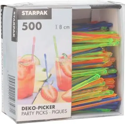 Produktbild von Deko-Picker, PS 8 cm farbig sortiert "Drop"