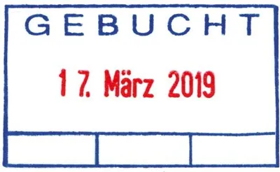 Produktbild von Textstempel Gebucht Trodat 4750 40x23mm Packung mit 10 Stück