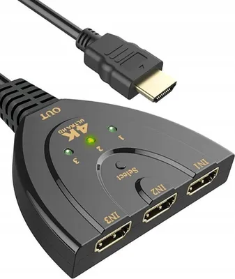 Produktbild von 3 v 1 HDMI rozdeľovač prepínač káblový prepínač distribútor adaptér hub Full HD 1080P / UHD 4K 30Hz