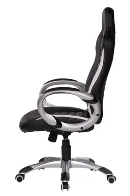 Produktbild von AMSTYLE Bürostuhl/Schreibtischstuhl RACER Leder-Optik, Schwarz