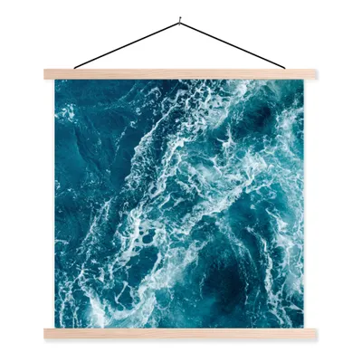 Produktbild von MuchoWow® Textilposter Meer - Wasser - Golf 60x60 cm mit holzfarbenen Rahmen - Wanddekoration