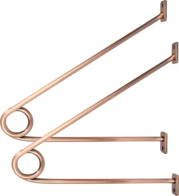 Produktbild von Natural Goods Berlin GARD PRENZLBERG, Halterung für Kleiderstange, Wandmontage, Wandgarderobe, Antik Roségold, ohne Rundstab, 2 Stück