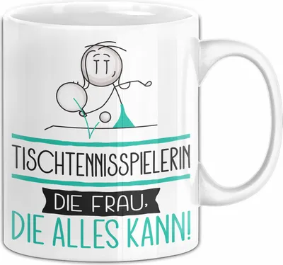 Produktbild von Tischtennisspielerin Geschenk Tasse Becher Die Frau Die Allen Kann Geschenkidee für eine Tischtennisspielerin Lustig (Weiß)