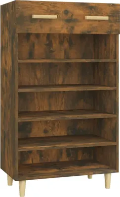 Obrázek produktu pro vidaXL Botník Smoked Oak 60x35x105 cm Materiál dřeva