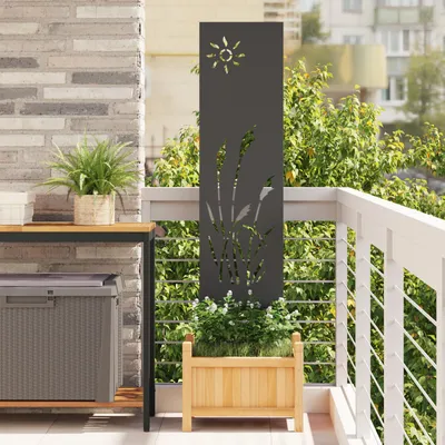 Image de vidaXL Toile pare-vue jardin noir 32 x 140 cm