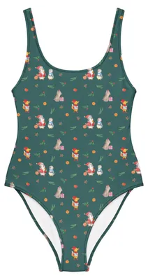 Produktbild von Mr. & Mrs. Panda Badeanzug Winter Weihnachtsfreude Größe XXL - Grün - Geschenk, Swimsuit, Fuchs, Weihnachten, Weihnachtsmann, Damen-Einteiler, Tannenbaum, Schwimmanzug