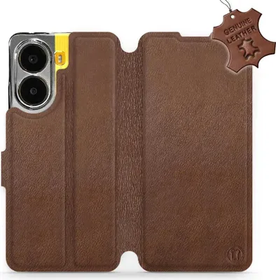 Produktbild von Echtleder Handyhülle für Xiaomi POCO X7 Pro, Mobiwear Leather, Braun