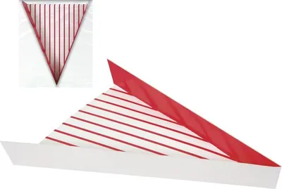 Produktbild von 8 kleine Kartons für Pizza Stücke rot weiß gestreift 18x15 cm