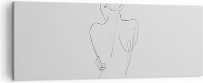 Produktbild von Bild auf Leinwand - Leinwandbild - Einteilig - Körper Frau Zeichnung - 140x50cm - Wand Bild - Wanddeko - Wandbilder - Leinwanddruck - Bilder - Wanddekoration - Leinwand bilder - AB140x50-4651