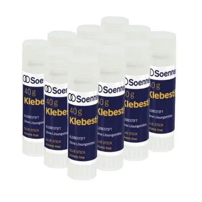Produktbild von 12 x Klebestift 40g Kleber Soennecken Klebstoff Glue Klebestick Leim Tuben