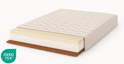 Produktbild von Latex-Kokos-Schaummatratze 80x170 cm, 12 cm, Antiallergisch, Weiß