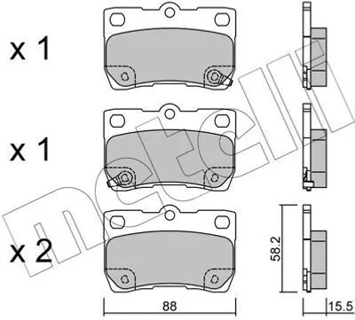 Produktbild von METELLI Bremsbeläge Satz Hinten Bremsklötze für LEXUS IS II (GSE2, ALE2, USE2) 22-0761-0