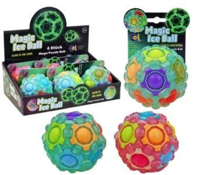 Produktbild von Knobelball Magic Ice Ball, Ø 75mm, Glow-in-the-Dark, 6er Set