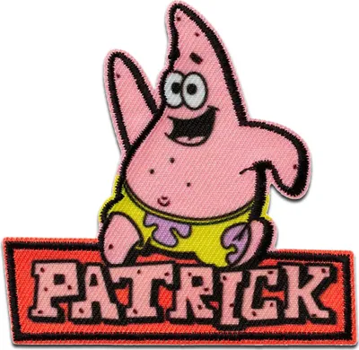 Produktbild von Mono-Quick Spongebob Patrick - Aufnäher, Bügelbild, Aufbügler, Applikationen, Patches, Flicken, zum aufbügeln, Größe: 6,9 x 7,1 cm