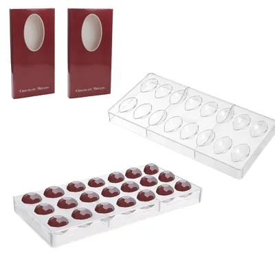 Productafbeelding van Solidchoice - 2 Stuks Bonbons Vorm - Transparante 3D Chocoladevormen voor Snoep