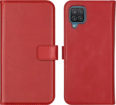 Image de Selencia Bibliothèque en cuir véritable pour le Samsung Galaxy A12 - Rouge