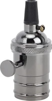 Image de Douille E27 noire avec interrupteur pour lampes de table et lampadaires