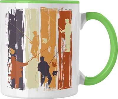 Produktbild von Trendation - Angler Tasse Geschenk Männer Grafik Lustig für Fischer Geschenkidee Angeln Becher (Grün)