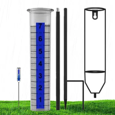 Produktbild von Höhenverstellbarer Garten-Regenmesser mit Erdspieß zur Niederschlagsmessung