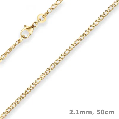 Produktbild von 2,1mm Zwillingspanzerkette Collier Halskette aus 585 Gold Gelbgold 50cm