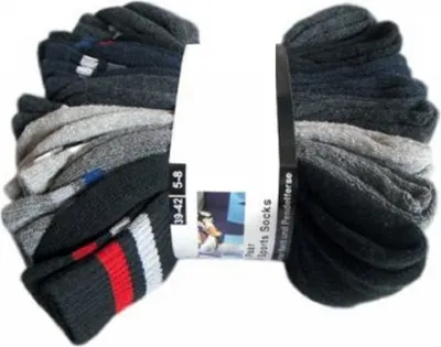 Produktbild von 16 Paar Sportsocken für Damen und Herren, Farbe:Farbig Ringel, Grösse:43-46