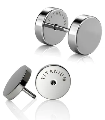 Produktbild von Titan Ohrstecker mit Schraubverschluss - 6 mm silber