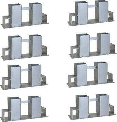 Produktbild von 8er Set Holzstapelhilfe feuerverzinkter Stahl 34x10x15 cm Holzstapelhalter