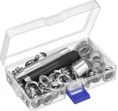 Produktbild von 100 Stück Ösen Rundösen 12-20 mm Set mit Ösenzange für Planenösen Gartenplane LKW