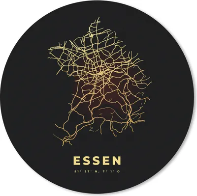 Produktbild von MuchoWow® Mauspad Mousepad Essen - Gold - Stadtplan - Karte 50x50 cm - Mousepads - Maus Mat - Pad - Mausunterlage - Vinyl