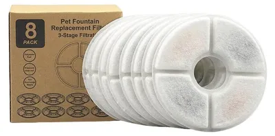 Obrázek produktu pro ASKSA 8 kusů filtr pro kočku voda pitná fontána náhradní filtr květina pro pet pes kulatý dávkovač vody £¬¬pro kočky a psy dávkovač vody