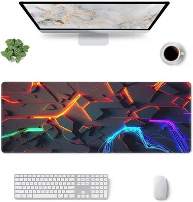 Zdjęcie produktu dla Duża mechaniczna podkładka pod mysz do gier | Zmywalna, antypoślizgowa podkładka gumowa | 80 x 40 cm, kolorowa, do biura i gier
