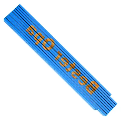 Produktbild von Personalisierter 2m Zollstock mit Gravur in Blau für den besten Opa