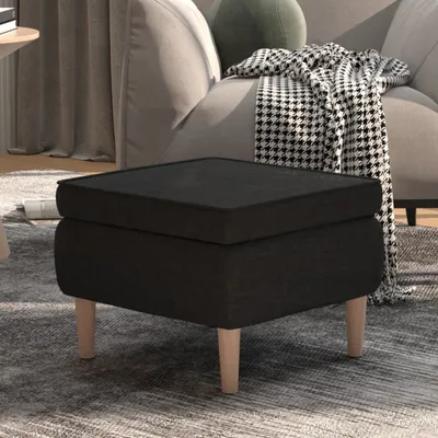 Obrázok produktu pre The Living Store Stolička s drevenými nohami čierna látka