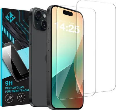 Produktbild von 2x 9H Schutzglas Displayschutzfolie für Apple iPhone 15 Plus Displayglas Displayschutz Glas Panzerfolie Schutzglasfolie