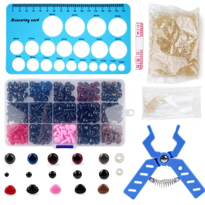 Produktbild von Installationswerkzeug für Sicherheitsaugen Ergonomisches Hilfswerkzeug für Amigurumi Häkelarbeiten mit 752 Stück Augen und Nasen