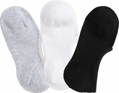 Produktbild von LASCANA ACTIVE Füßlinge Damen Ballerina Socken Rutschfest, Atmungsaktiv 3 -teilig schwarz, weiß, grau-meliert Größe 39/42