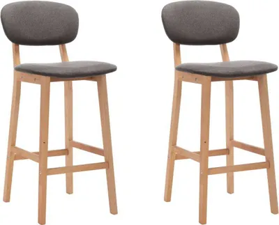 Image de Maison Exclusive - Lot de 2 tabourets de bar en tissu gris clair