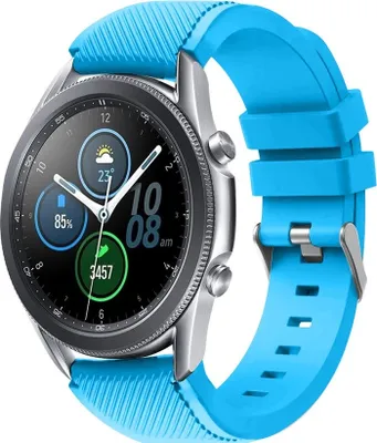 Produktbild von Strap-it Samsung Galaxy Watch 3 45mm Armband Silikon (Hellblau)