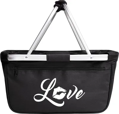 Produktbild von Huuraa Einkaufskorb Love Kuss 20 Liter Black faltbarer Tragekorb Geschenkidee