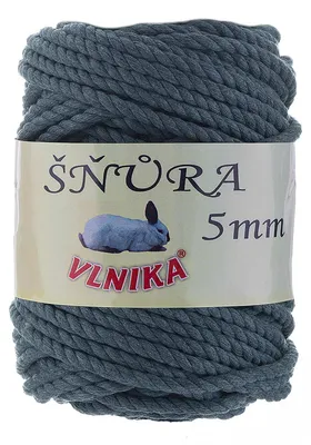500g Makramee-Garn Snura Unifarben 5mm jeansblau