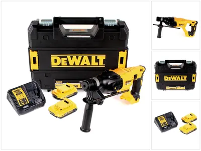 Obrázok produktu pre Akumulátorové kombinované kladivo DeWalt DCH 133 D2 18V 2,6J SDS plus Brushless + 2x akumulátor 2,0Ah + nabíjačka + TSTAK