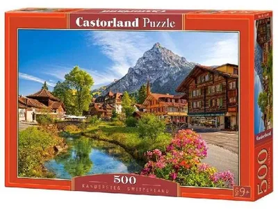 Produktbild von Castorland Puzzle, 500 Teile, Motiv: Kandersteg, Schweiz, Alpen; Puzzle mit einem Bergdorf und einem Fluss, für Erwachsene, Castorland B-52363