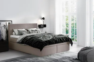 Produktbild von Boxspringbett Textil Design Doppel Hotel Modern Bett Schlafzimmer Betten 160x200